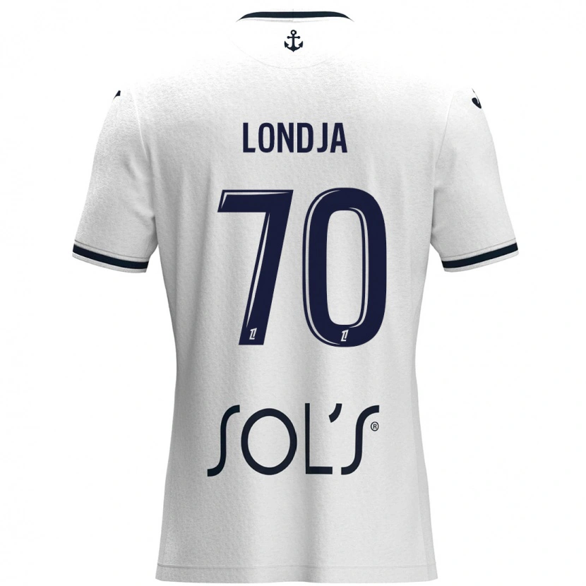 Danxen Mujer Camiseta Ruben Londja #70 Blanco Azul Oscuro 2ª Equipación 2024/25 La Camisa