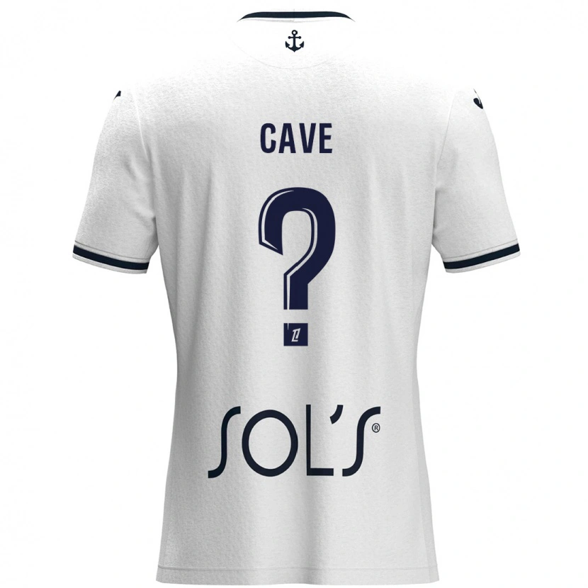 Danxen Mujer Camiseta Steven Cave #0 Blanco Azul Oscuro 2ª Equipación 2024/25 La Camisa