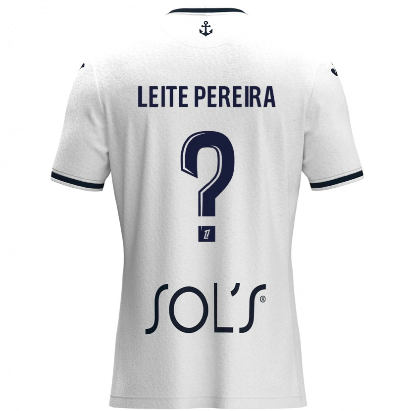 Danxen Mujer Camiseta Matéo Leite Pereira #0 Blanco Azul Oscuro 2ª Equipación 2024/25 La Camisa