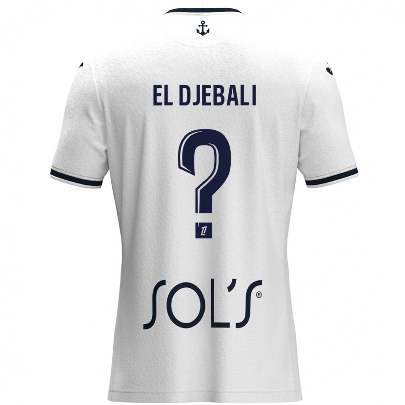 Danxen Mujer Camiseta Rayan El Djebali #0 Blanco Azul Oscuro 2ª Equipación 2024/25 La Camisa