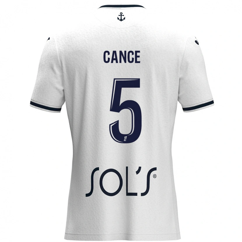 Danxen Mujer Camiseta Laurie Cance #5 Blanco Azul Oscuro 2ª Equipación 2024/25 La Camisa