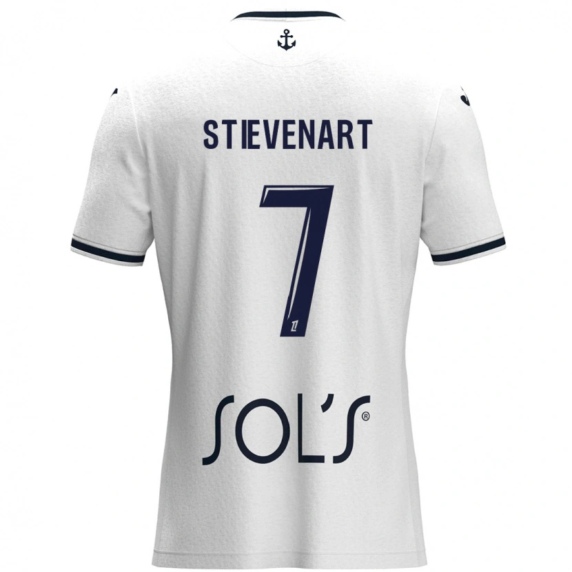 Danxen Mujer Camiseta Zoé Stievenart #7 Blanco Azul Oscuro 2ª Equipación 2024/25 La Camisa