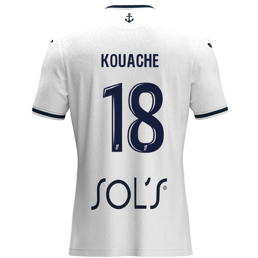 Danxen Mujer Camiseta Éva Kouache #18 Blanco Azul Oscuro 2ª Equipación 2024/25 La Camisa