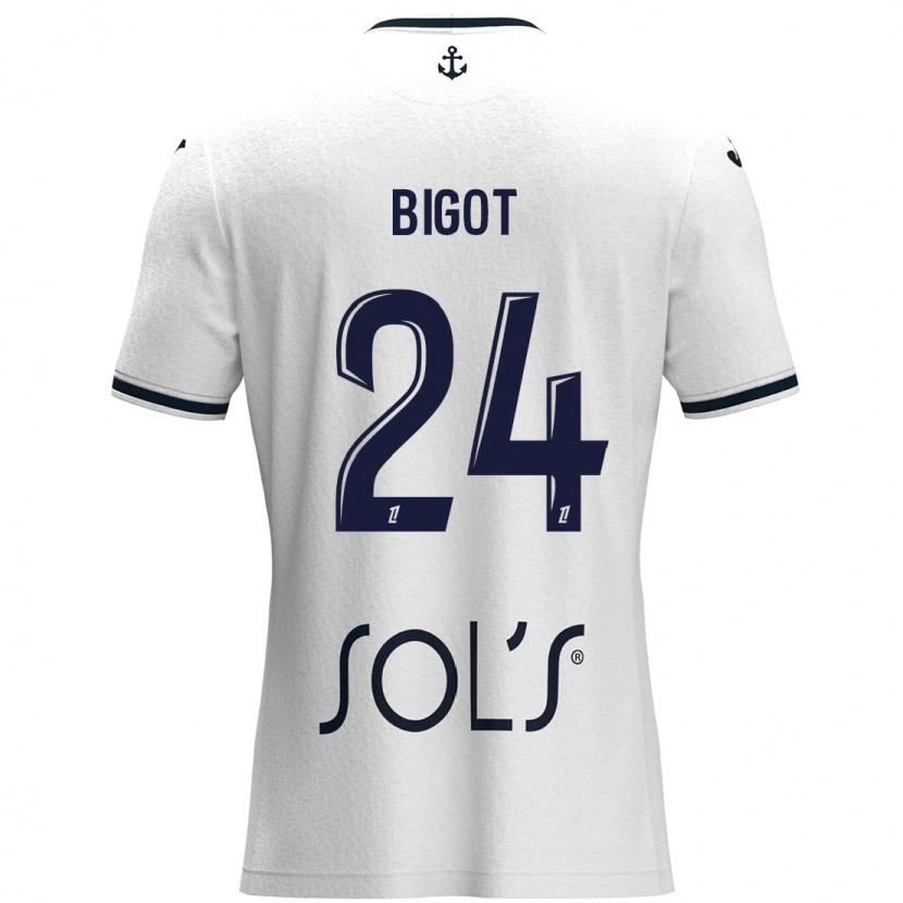 Danxen Mujer Camiseta Maureen Bigot #24 Blanco Azul Oscuro 2ª Equipación 2024/25 La Camisa