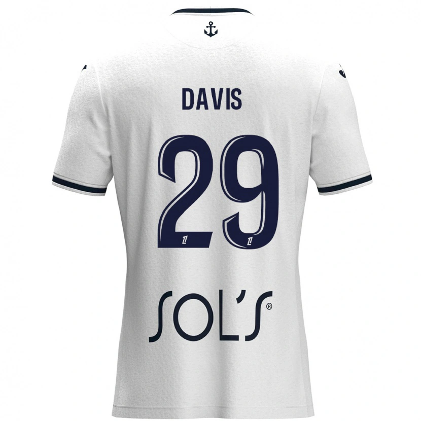 Danxen Mujer Camiseta Deja Davis #29 Blanco Azul Oscuro 2ª Equipación 2024/25 La Camisa