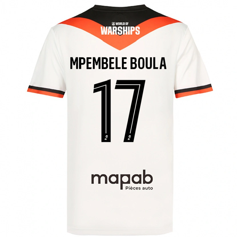 Danxen Mujer Camiseta Exaucé Mpembele Boula #17 Blanco 2ª Equipación 2024/25 La Camisa
