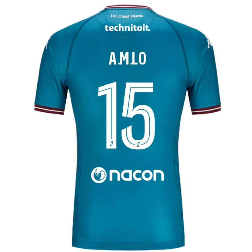 Danxen Mujer Camiseta Aboubacar Lô #15 Azul Petróleo 2ª Equipación 2024/25 La Camisa