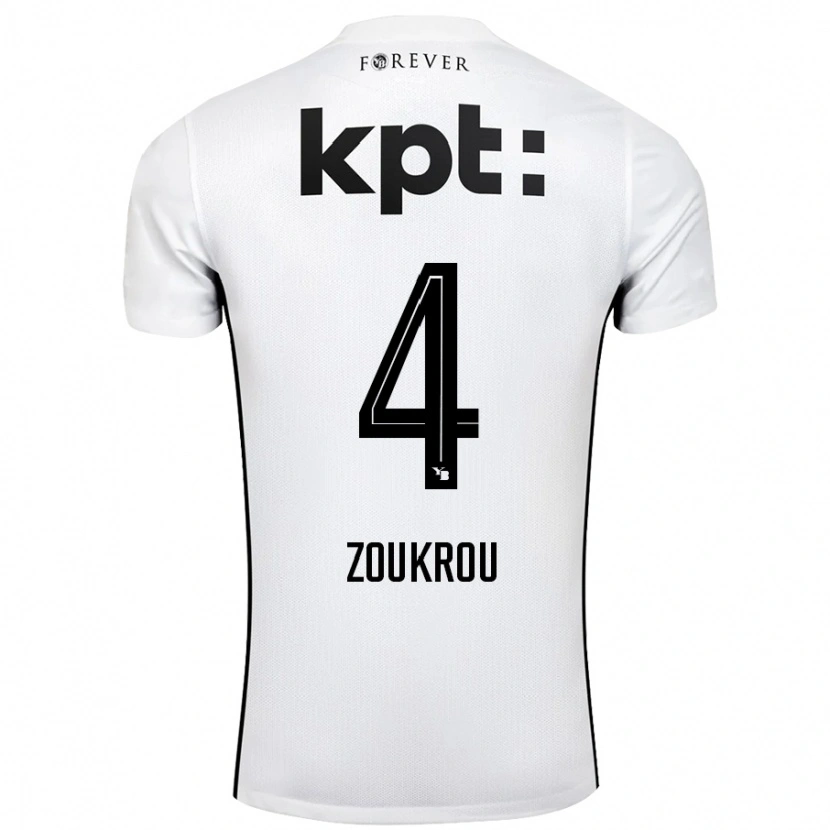 Danxen Mujer Camiseta Tanguy Zoukrou #4 Blanco Negro 2ª Equipación 2024/25 La Camisa