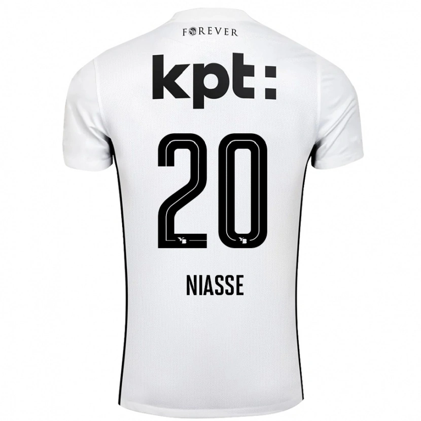 Danxen Mujer Camiseta Cheikh Niasse #20 Blanco Negro 2ª Equipación 2024/25 La Camisa