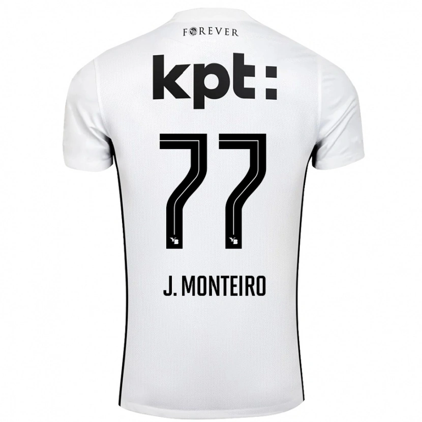 Danxen Mujer Camiseta Joël Monteiro #77 Blanco Negro 2ª Equipación 2024/25 La Camisa