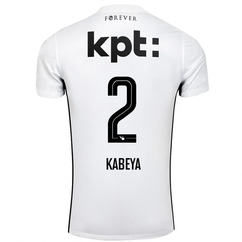 Danxen Mujer Camiseta Benjamin Kabeya #2 Blanco Negro 2ª Equipación 2024/25 La Camisa