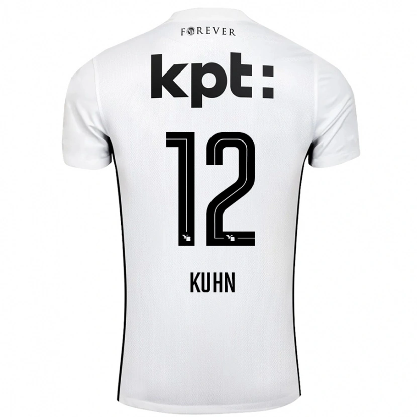 Danxen Mujer Camiseta Athena Kühn #12 Blanco Negro 2ª Equipación 2024/25 La Camisa