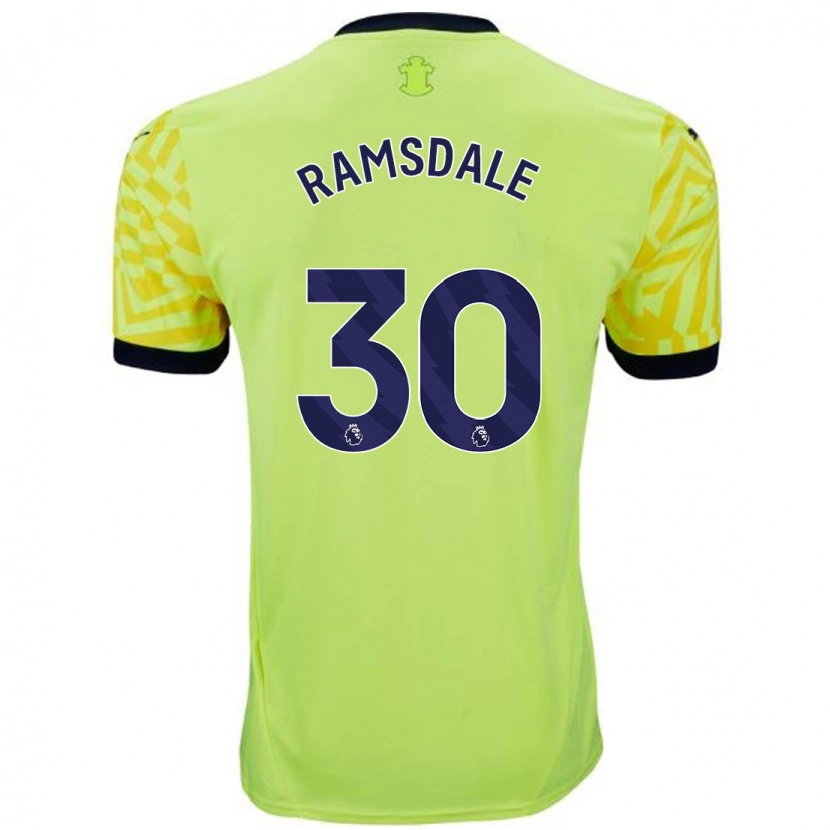 Danxen Niño Camiseta Aaron Ramsdale #30 Amarillo 2ª Equipación 2024/25 La Camisa