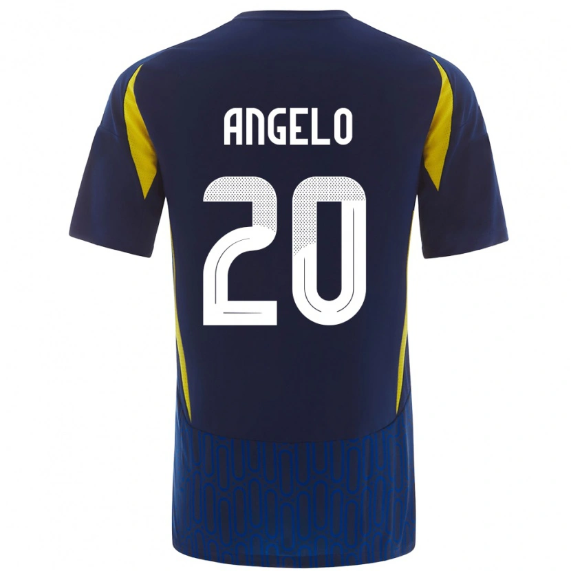 Danxen Niño Camiseta Ângelo #20 Azul Amarillo 2ª Equipación 2024/25 La Camisa