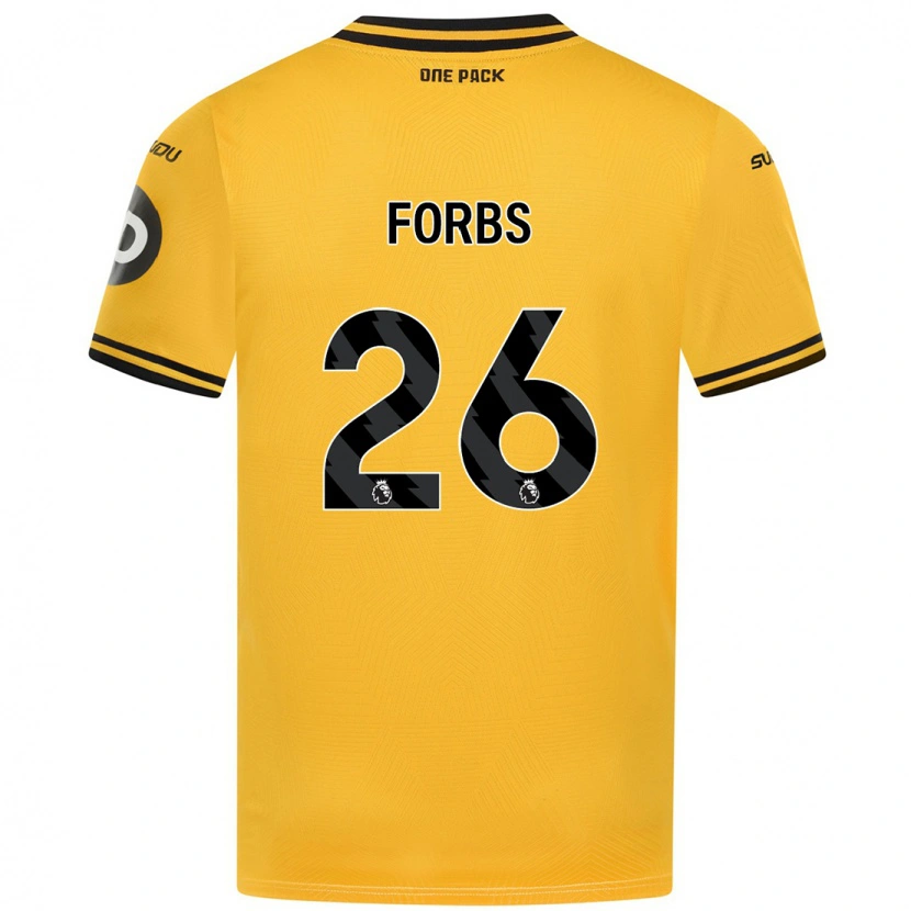 Danxen Niño Camiseta Carlos Forbs #26 Amarillo 1ª Equipación 2024/25 La Camisa