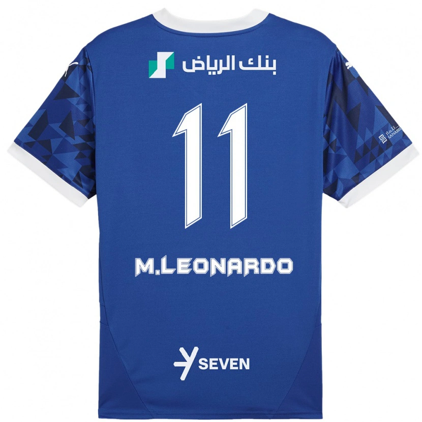 Danxen Niño Camiseta Marcos Leonardo #11 Azul Oscuro Blanco 1ª Equipación 2024/25 La Camisa