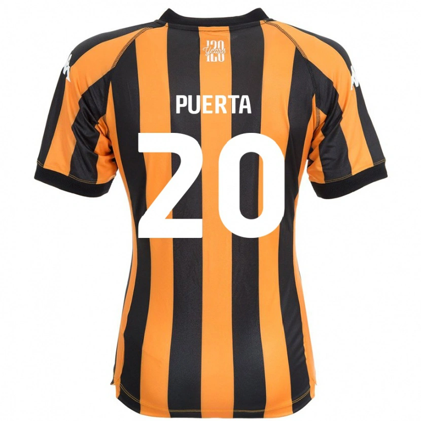 Danxen Niño Camiseta Gustavo Puerta #20 Negro Ámbar 1ª Equipación 2024/25 La Camisa