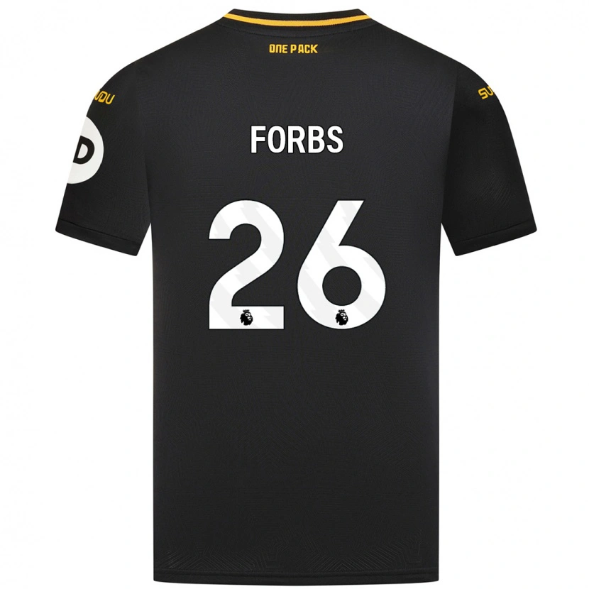 Danxen Niño Camiseta Carlos Forbs #26 Negro 2ª Equipación 2024/25 La Camisa