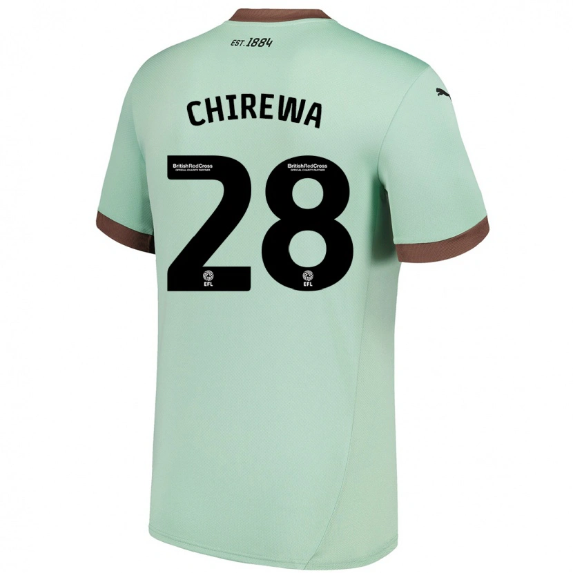 Danxen Niño Camiseta Tawanda Chirewa #28 Verde Pálido 2ª Equipación 2024/25 La Camisa