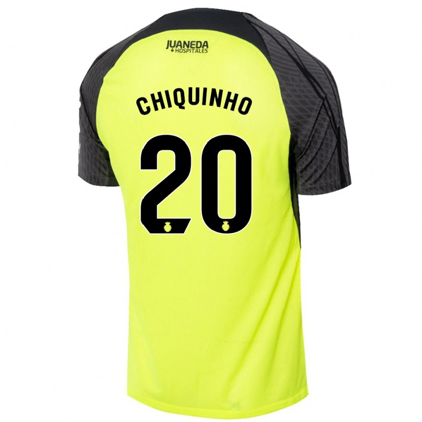 Danxen Niño Camiseta Chiquinho #20 Verde Fluorescente Negro 2ª Equipación 2024/25 La Camisa