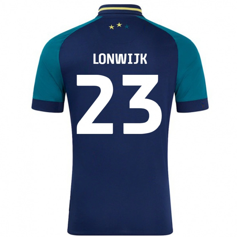 Danxen Niño Camiseta Nigel Lonwijk #23 Azul Marino Verde Oscuro 2ª Equipación 2024/25 La Camisa