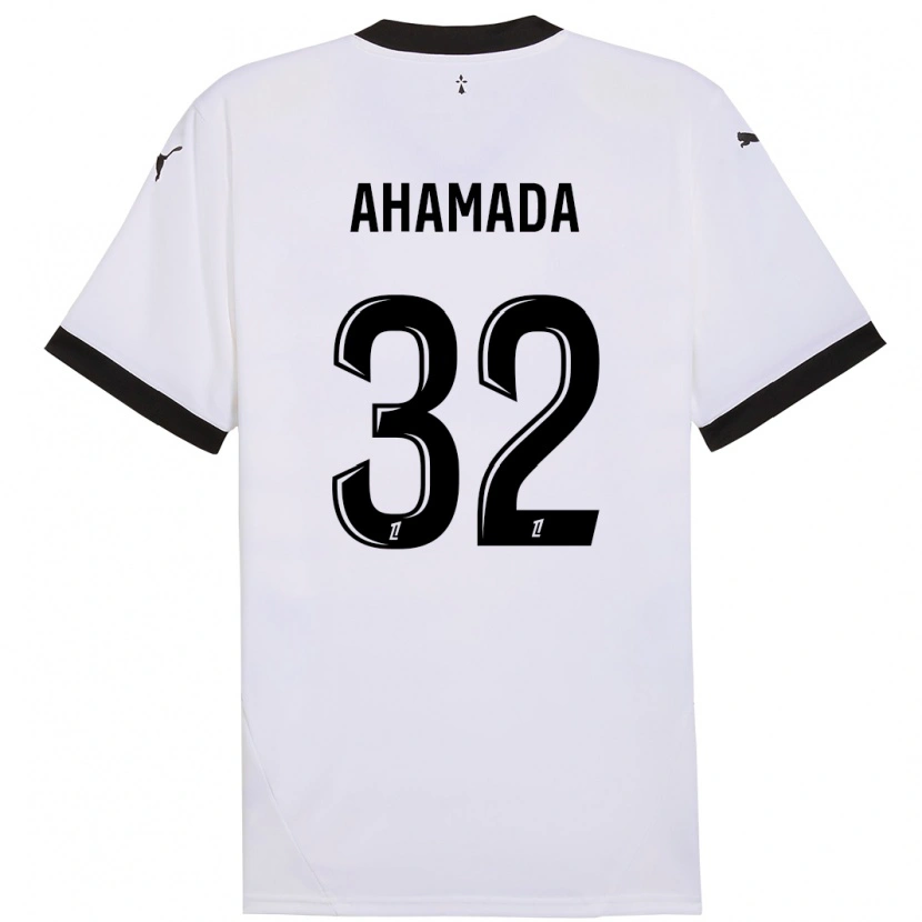 Danxen Niño Camiseta Naouirou Ahamada #32 Blanco Negro 2ª Equipación 2024/25 La Camisa