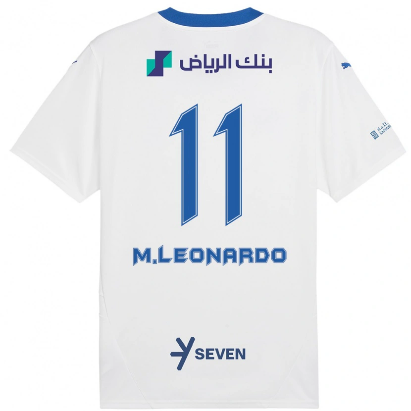 Danxen Niño Camiseta Marcos Leonardo #11 Blanco Azul 2ª Equipación 2024/25 La Camisa