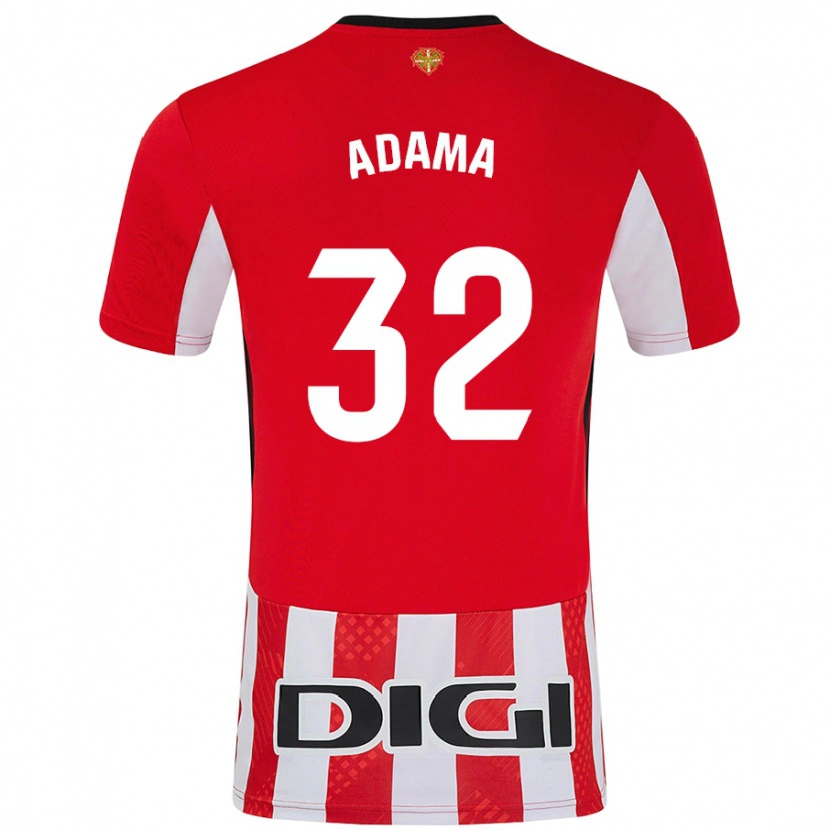 Danxen Niño Camiseta Adama Boiro #32 Rojo Blanco 1ª Equipación 2024/25 La Camisa