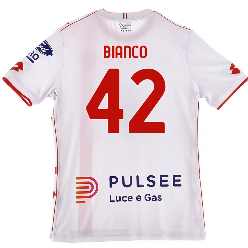Danxen Niño Camiseta Alessandro Bianco #42 Blanco Rojo 2ª Equipación 2024/25 La Camisa