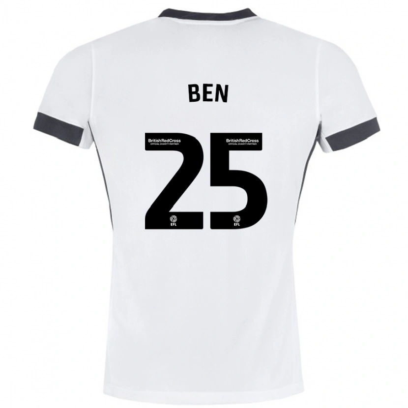 Danxen Niño Camiseta Ben Davies #25 Blanco Negro 2ª Equipación 2024/25 La Camisa