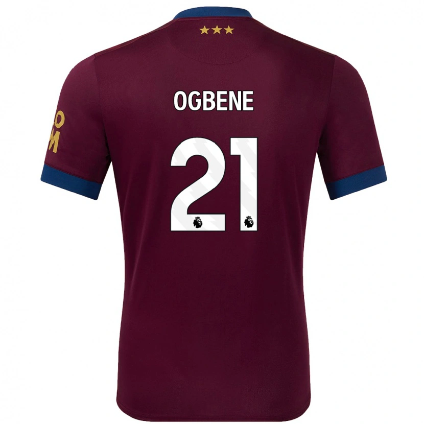 Danxen Niño Camiseta Chiedozie Ogbene #21 Marrón 2ª Equipación 2024/25 La Camisa