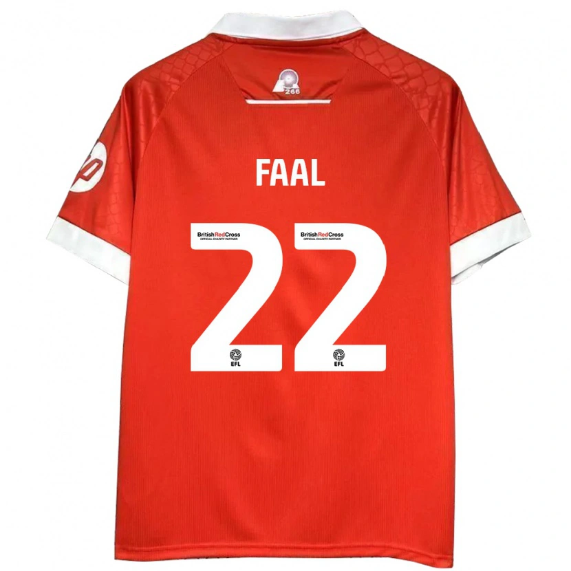 Danxen Niño Camiseta Mo Faal #22 Rojo Blanco 1ª Equipación 2024/25 La Camisa