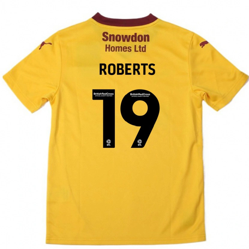 Danxen Niño Camiseta Tyler Roberts #19 Naranja Borgoña 2ª Equipación 2024/25 La Camisa