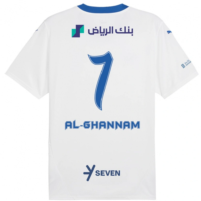 Danxen Niño Camiseta Khalid Al-Ghannam #7 Blanco Azul 2ª Equipación 2024/25 La Camisa