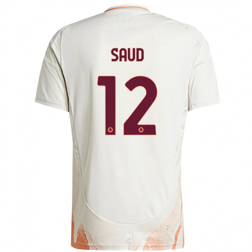 Danxen Niño Camiseta Saud Abdulhamid #12 Crema Blanco Naranja 2ª Equipación 2024/25 La Camisa
