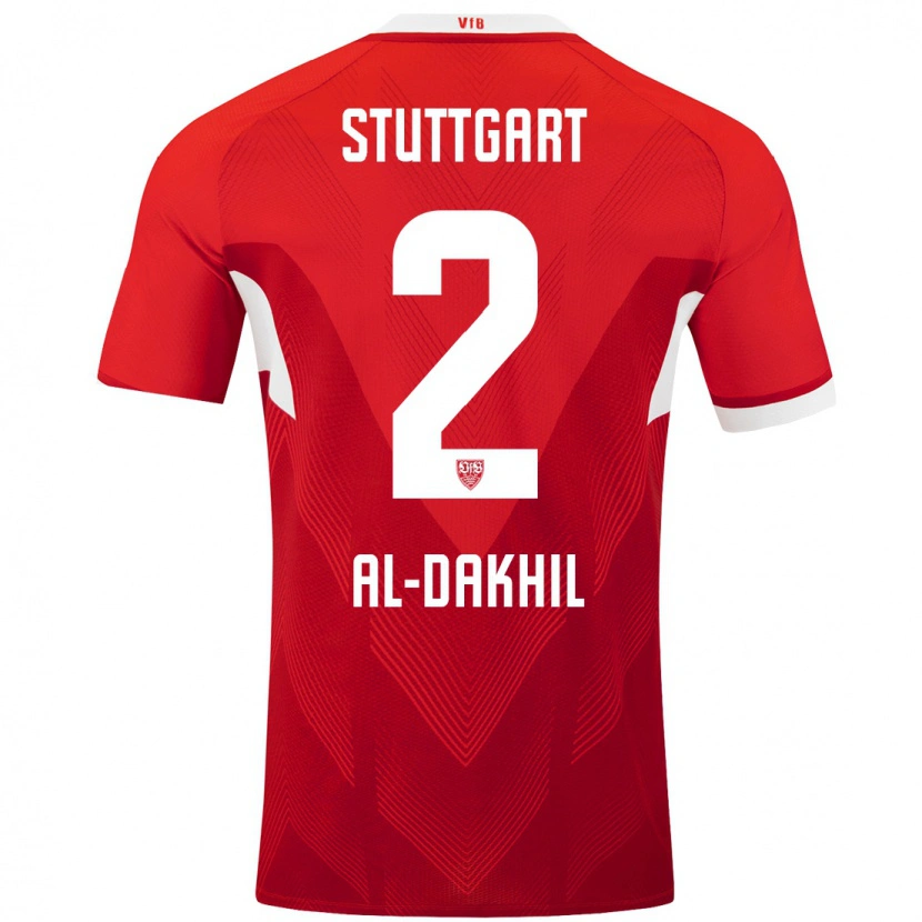 Danxen Niño Camiseta Ameen Al-Dakhil #2 Rojo Blanco 2ª Equipación 2024/25 La Camisa