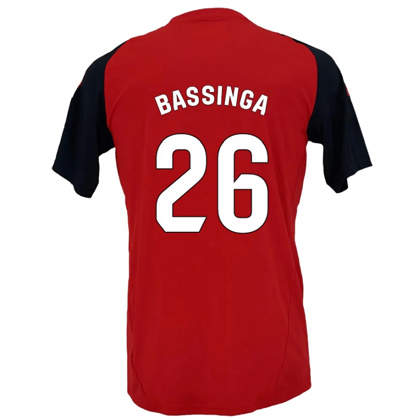 Danxen Niño Camiseta Aboubacar Bassinga #26 Rojo Negro 1ª Equipación 2024/25 La Camisa