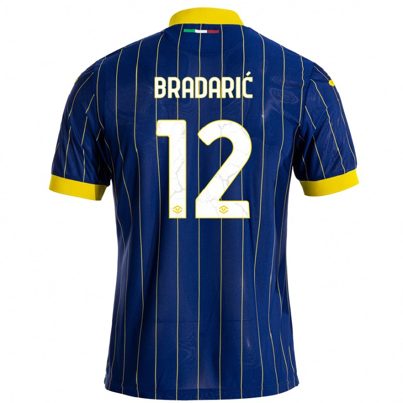 Danxen Niño Camiseta Domagoj Bradarić #12 Azul Amarillo 1ª Equipación 2024/25 La Camisa