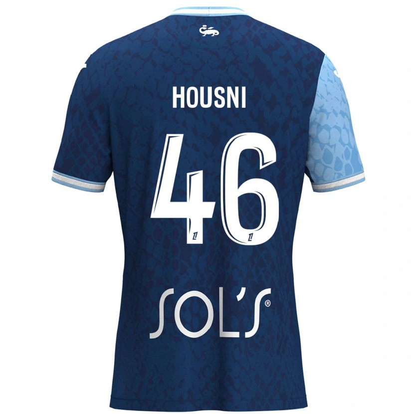Danxen Hombre Camiseta Ilyes Housni #46 Azul Cielo Azul Oscuro 1ª Equipación 2024/25 La Camisa