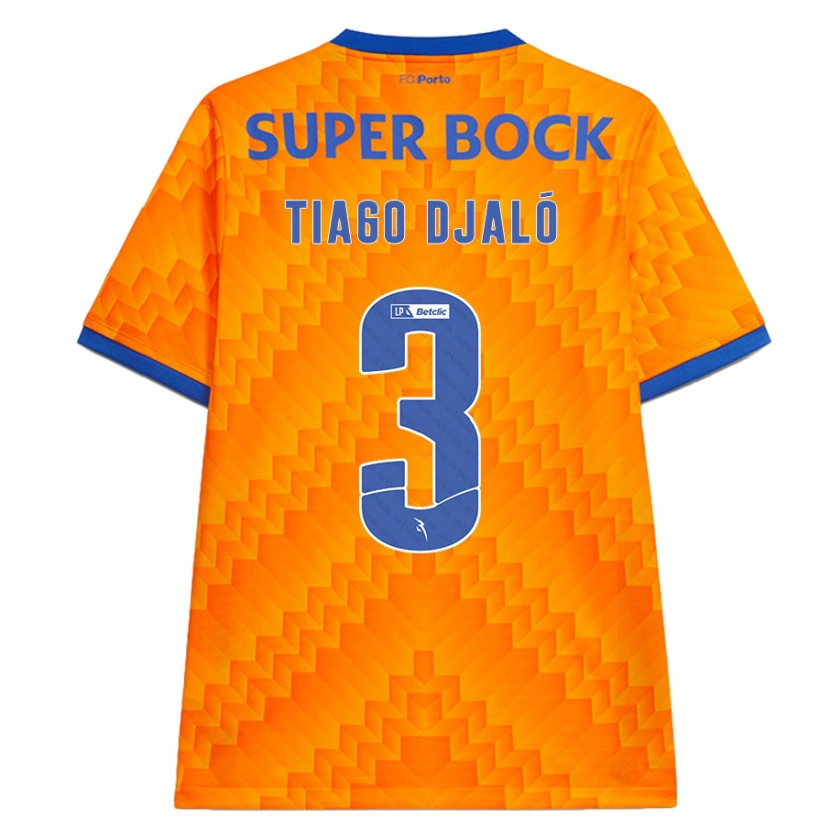 Danxen Hombre Camiseta Tiago Djaló #3 Naranja 2ª Equipación 2024/25 La Camisa