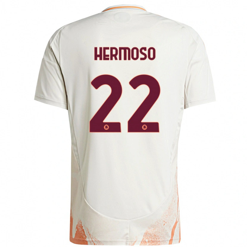Danxen Hombre Camiseta Mario Hermoso #22 Crema Blanco Naranja 2ª Equipación 2024/25 La Camisa