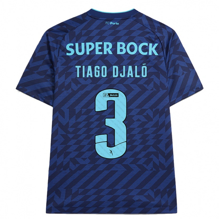 Danxen Hombre Camiseta Tiago Djaló #3 Azul Marino Equipación Tercera 2024/25 La Camisa