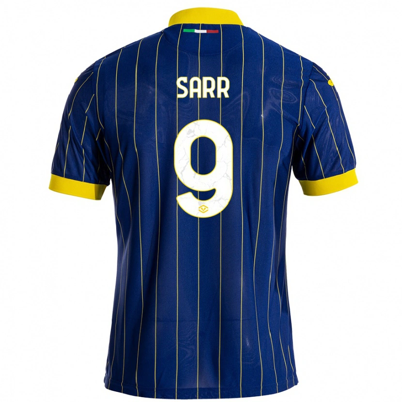 Danxen Hombre Camiseta Amin Sarr #9 Azul Amarillo 1ª Equipación 2024/25 La Camisa