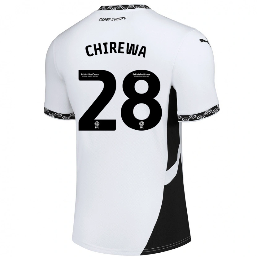 Danxen Hombre Camiseta Tawanda Chirewa #28 Blanco Negro 1ª Equipación 2024/25 La Camisa