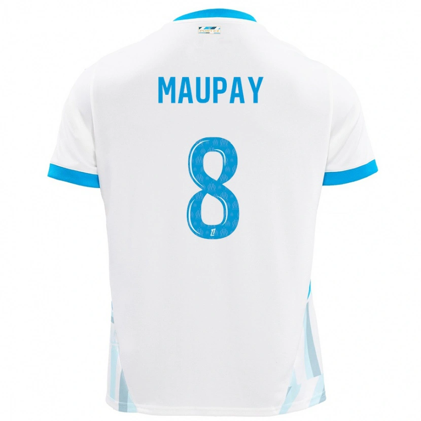 Danxen Hombre Camiseta Neal Maupay #8 Blanco Azul Cielo 1ª Equipación 2024/25 La Camisa