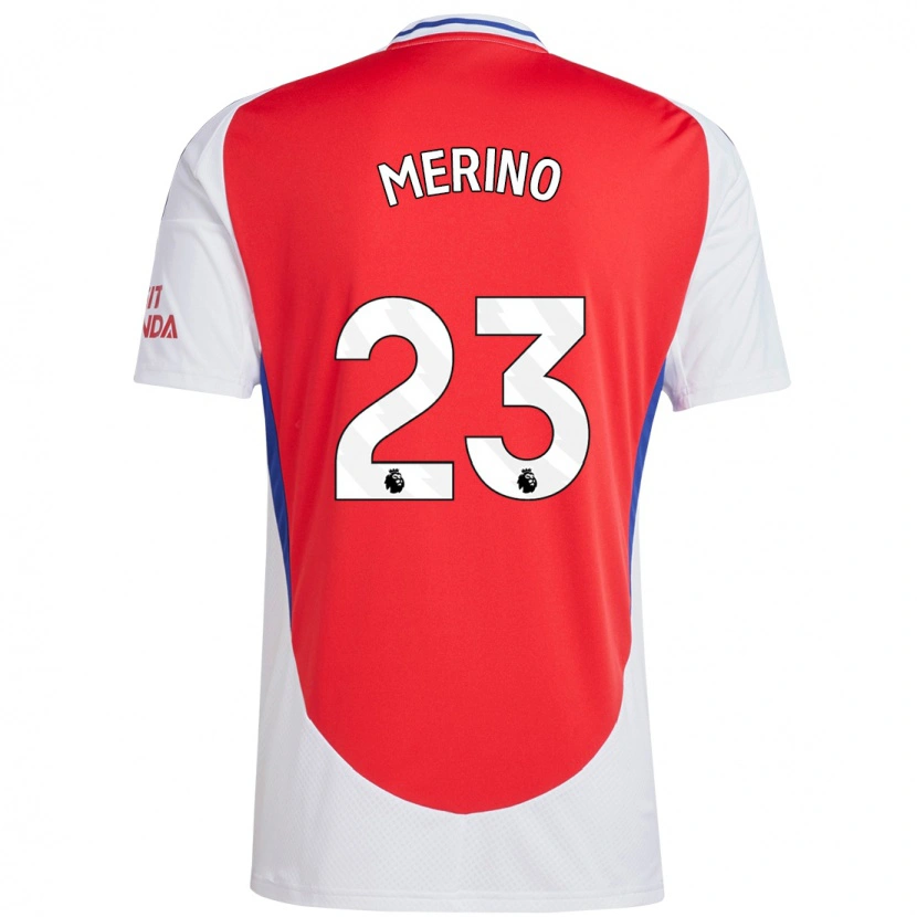 Danxen Hombre Camiseta Mikel Merino #23 Rojo Blanco 1ª Equipación 2024/25 La Camisa