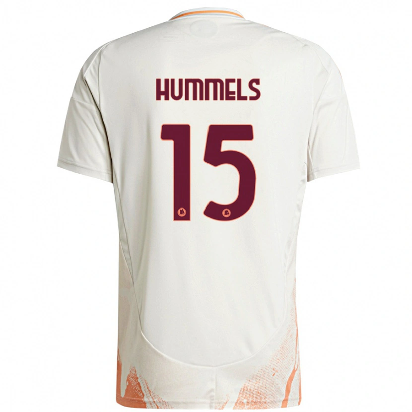 Danxen Hombre Camiseta Mats Hummels #15 Crema Blanco Naranja 2ª Equipación 2024/25 La Camisa