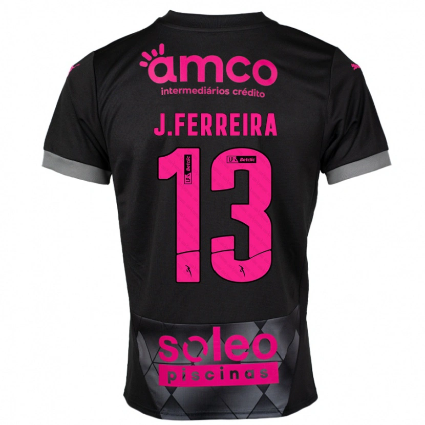 Danxen Hombre Camiseta João Ferreira #13 Negro Rosa 2ª Equipación 2024/25 La Camisa