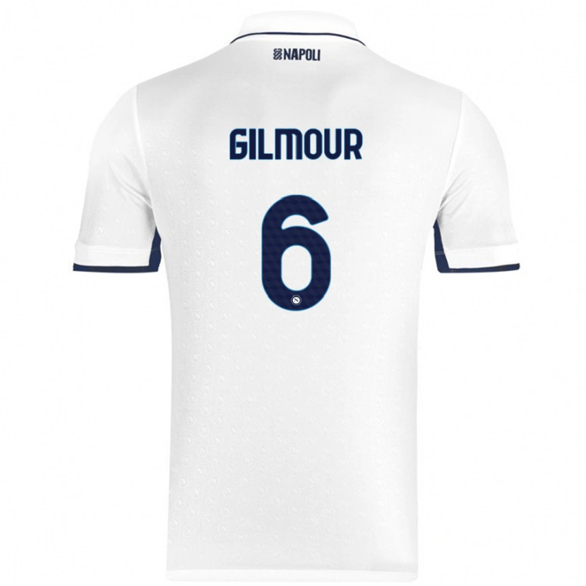 Danxen Hombre Camiseta Billy Gilmour #6 Blanco Azul Real 2ª Equipación 2024/25 La Camisa