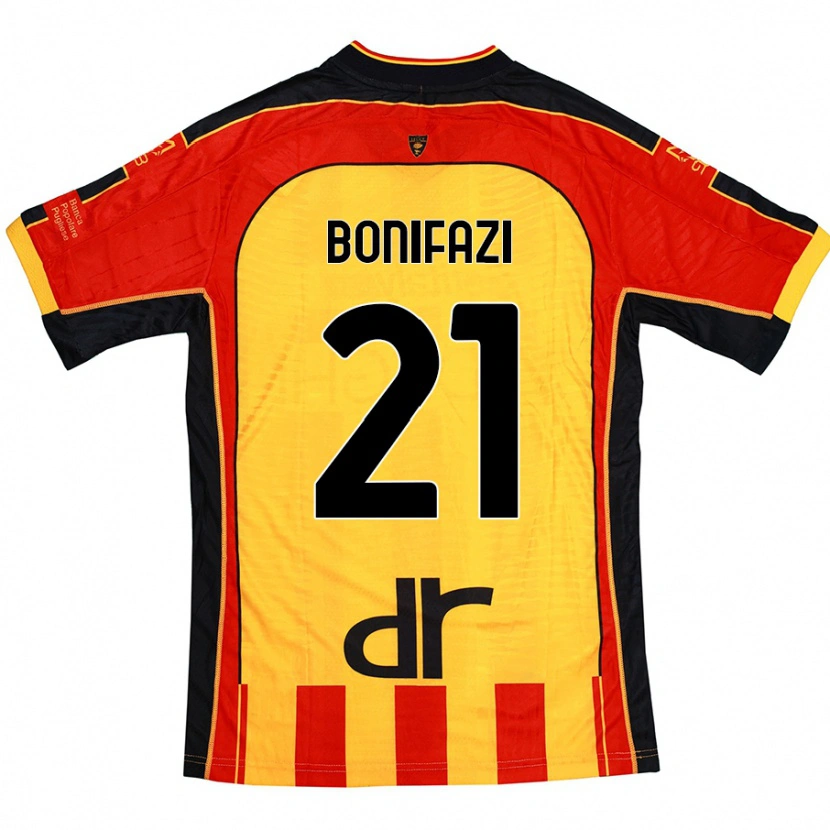 Danxen Hombre Camiseta Kevin Bonifazi #21 Amarillo Rojo 1ª Equipación 2024/25 La Camisa